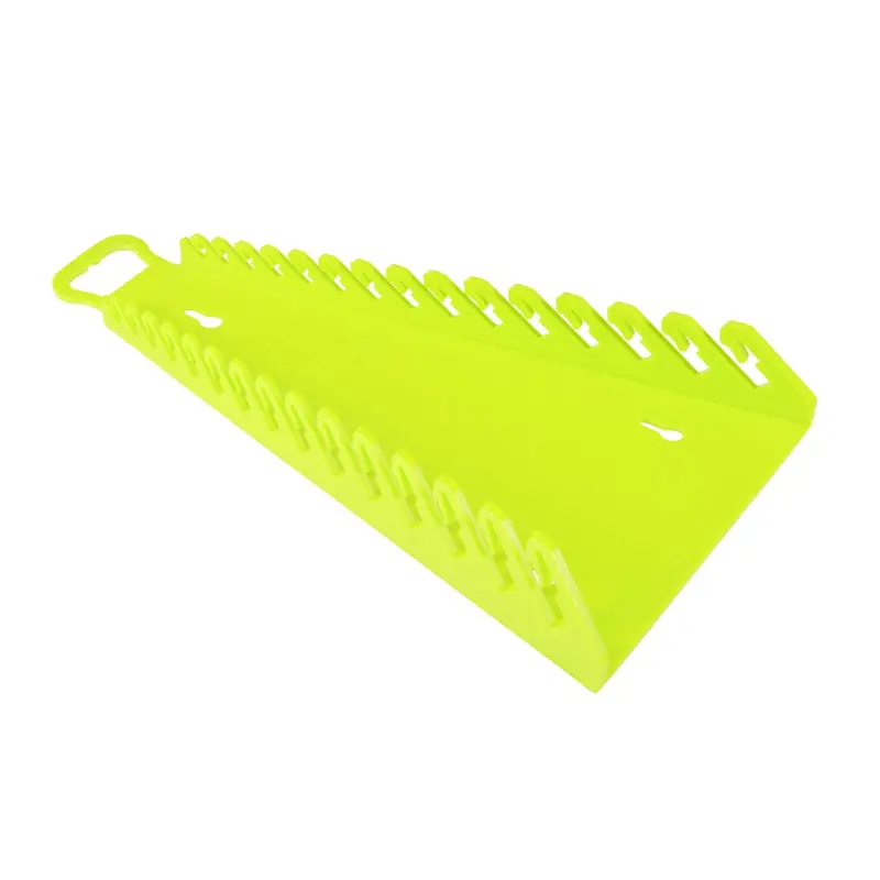 Ernst Reverse-Grip 15-Tool Wrench Organizer – HI-VIZ Yellow Layout for Left-Handed Access