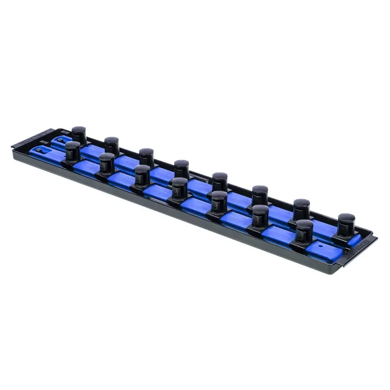 ERNST Socket Boss – 19-Inch 3-Rail 3/4-Inch Drive Socket Organizer in Blue (Model 8459)