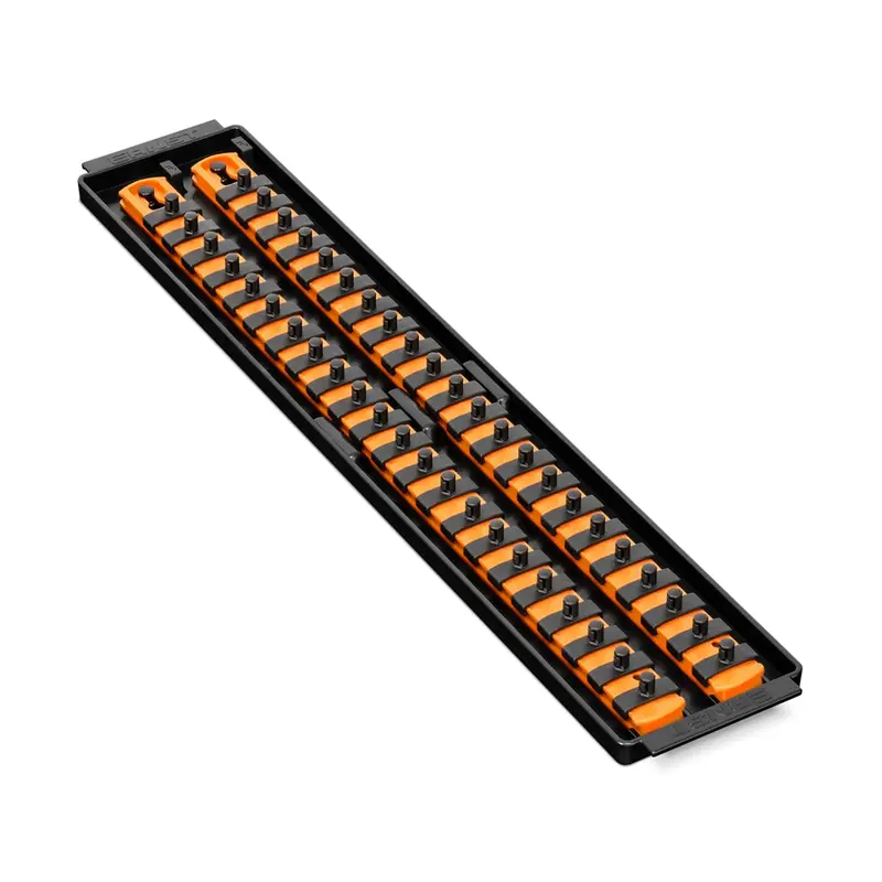 Ernst Socket Boss Premium 2-Rail Organizer – 18-Inch, 1/4″ Drive, Orange