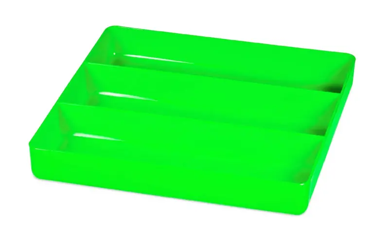 ERNST Stackable Toolbox Tray – Green 3-Compartment Heavy-Duty Organizer for Trades