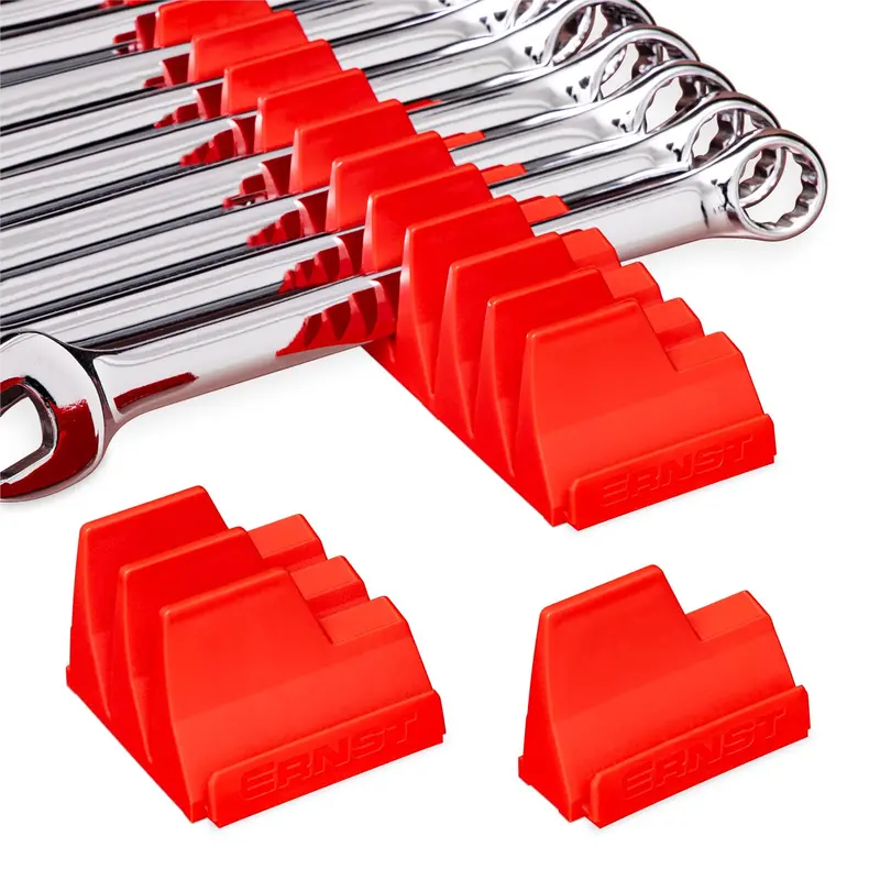 Ernst Wrench Pro 20-Tool Storage Rack – Red Anti-Slip Base, Assembled in USA