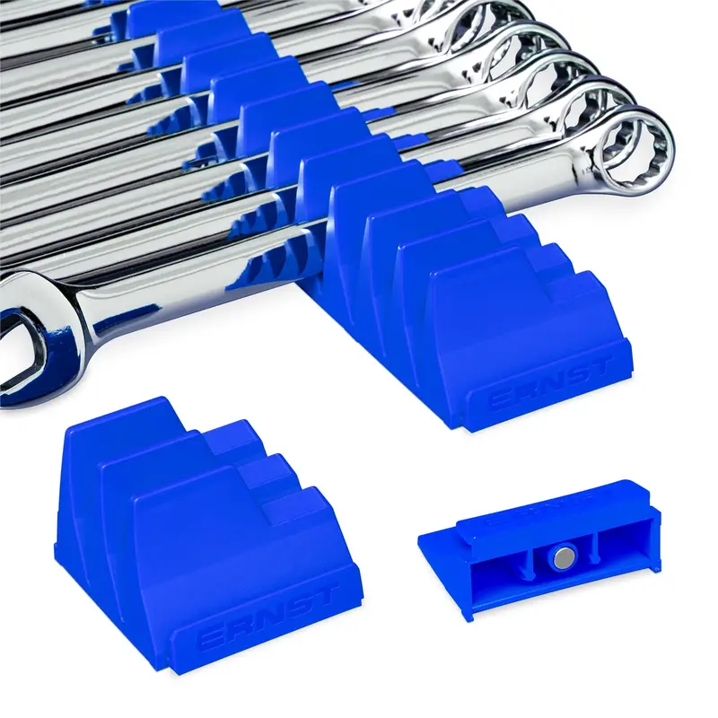 Ernst Wrench Pro Expandable Rack – 40-Tool Capacity with Blue Magnetic Mount, USA-Crafted