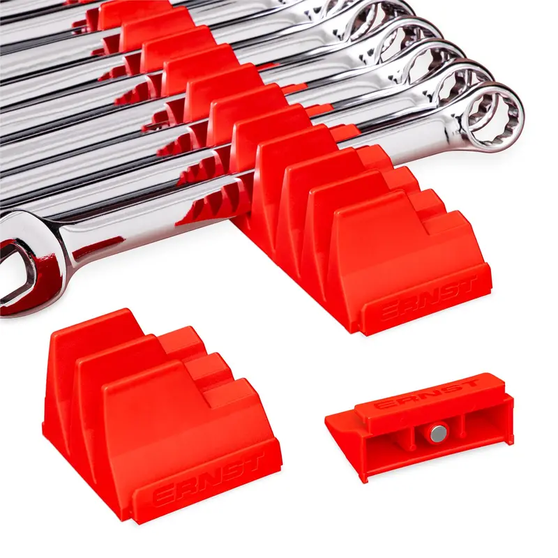 Ernst Wrench Pro Modular System – 40-Tool Magnetic Organizer with Red Base, USA-Made