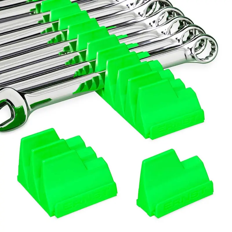 Ernst Wrench Pro Single-Tier Organizer – Holds Up to 20 Wrenches, Anti-Slip Base, Green, USA-Made