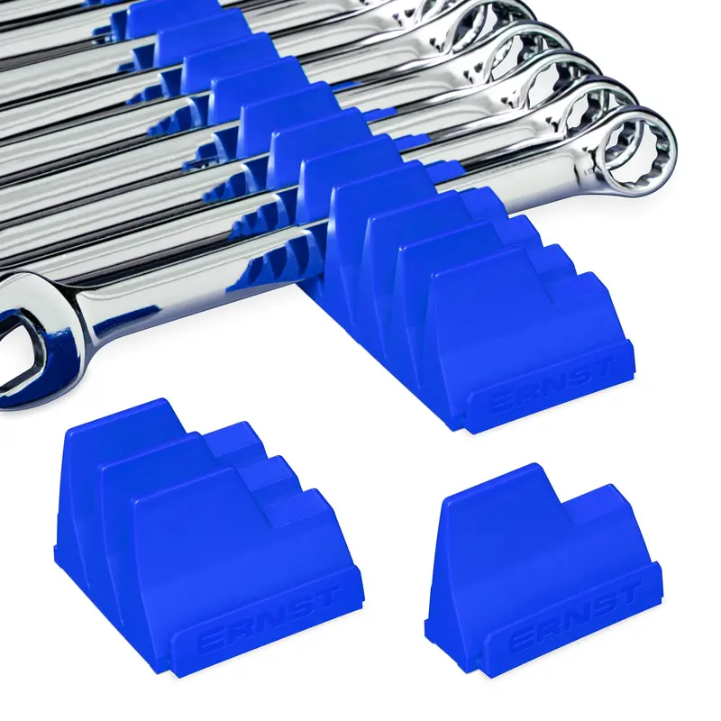 Ernst Wrench Pro Storage Rack for 20 Tools – Blue Anti-Slip Design, USA-Made