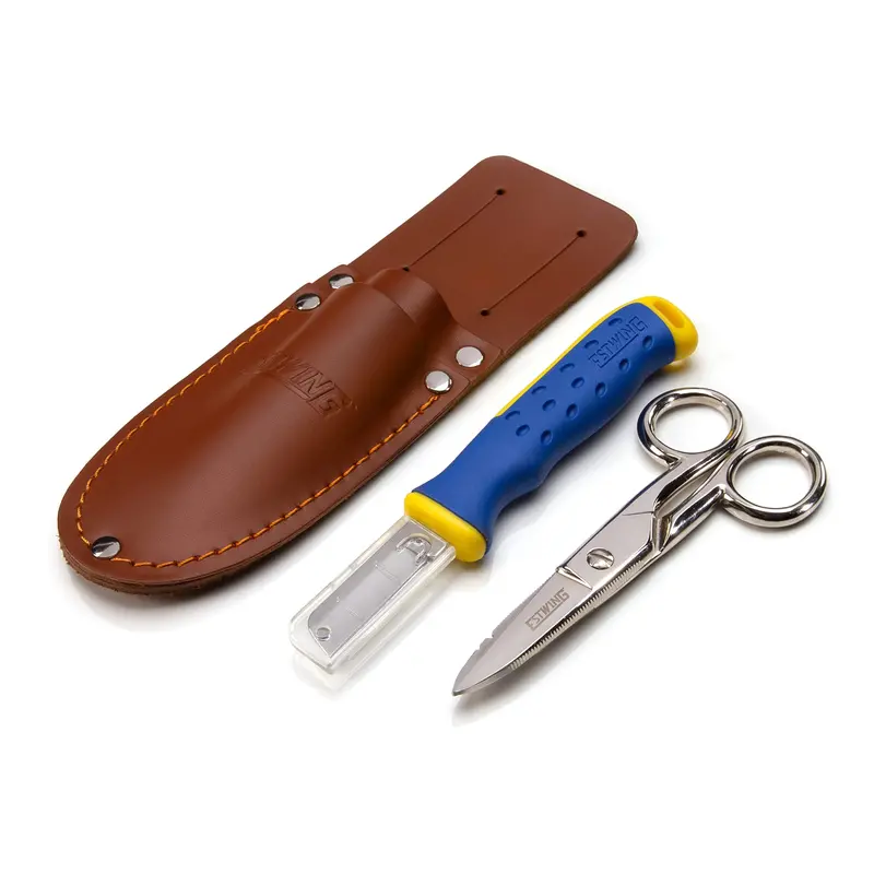 Estwing 42467 Cable Splicing Tool Set – Scissors & Precision Cutting Knife Combo