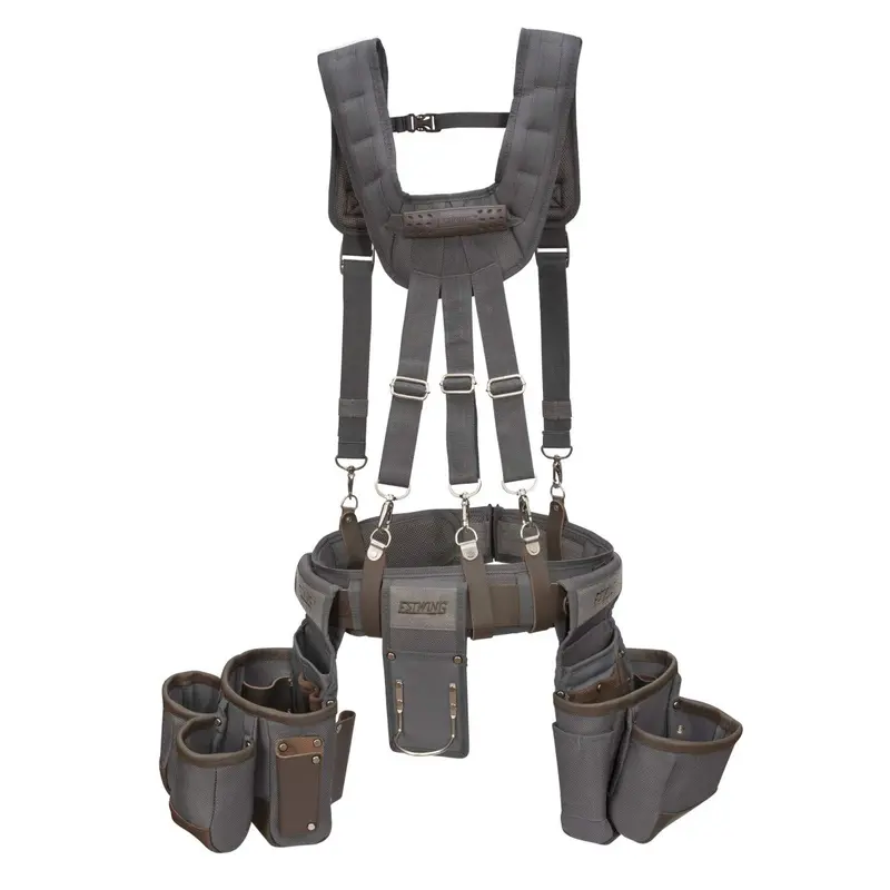 Estwing 94745 Framer’s Tool Rig – 13-Pocket, Mesh-Padded Suspenders & Adjustable Belt