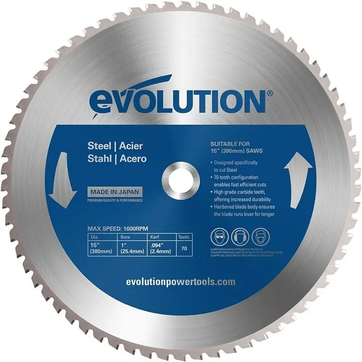 Evolution 15BLADEST 15″ Steel-Cutting Circular Saw Blade – 70-Tooth