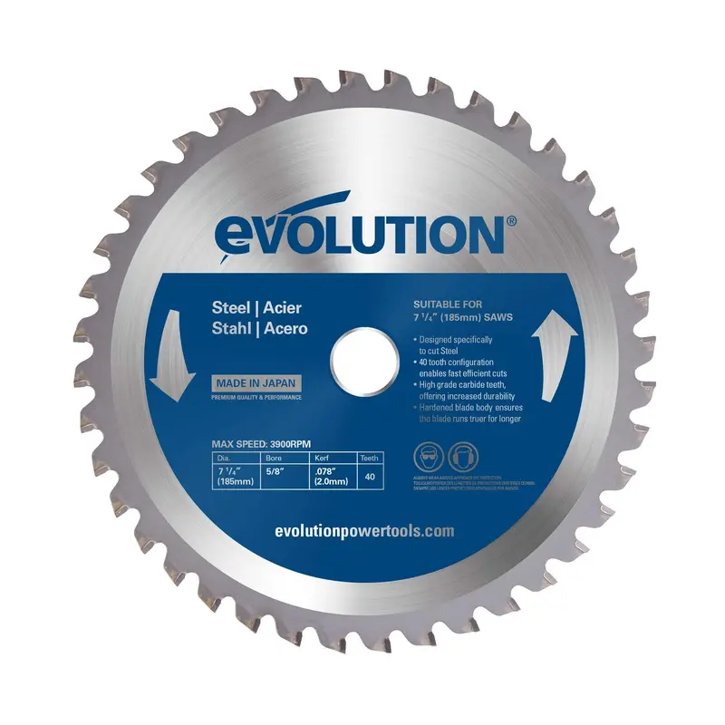 Evolution 185BLADEST 7-1/4″ Steel-Cutting Saw Blade – 40-Tooth Blue-Coated Design
