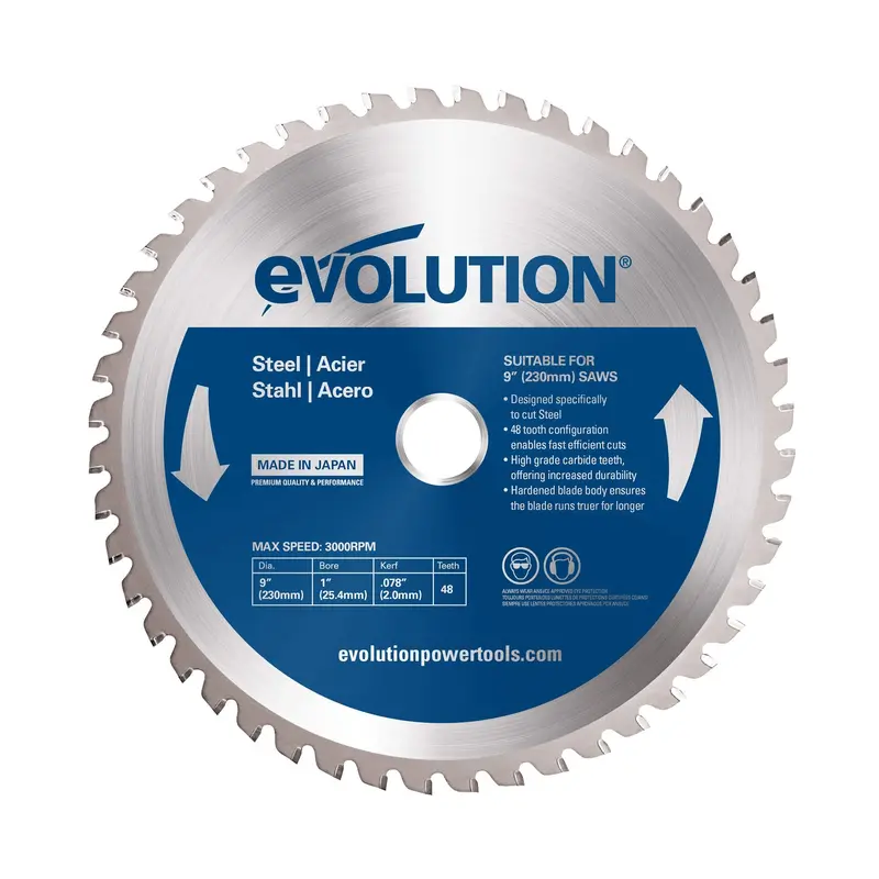 Evolution 9-Inch 48-Tooth Steel-Cutting Saw Blade – Precision Carbide-Tipped (230BLADEST)