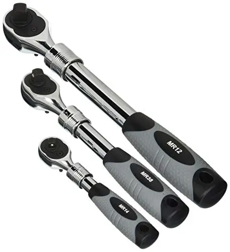 EZRED MR482 Extendable Ratchet Kit – Three-Piece Grey/Black Set
