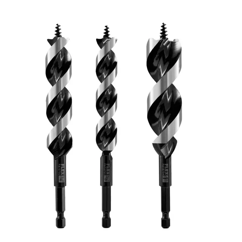 FLEX STACK PACK 3-Piece 1/4-Inch Hex Auger Bit Set – Interchangeable System