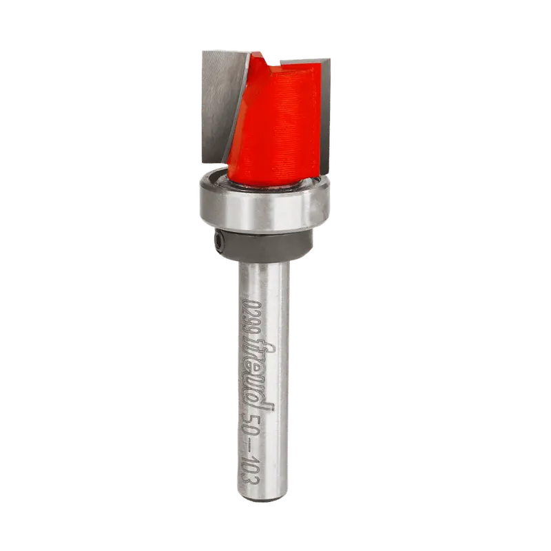 Freud 50-103 Flush Trim Router Bit — 5/8″ Top Bearing, 1/4″ Shank