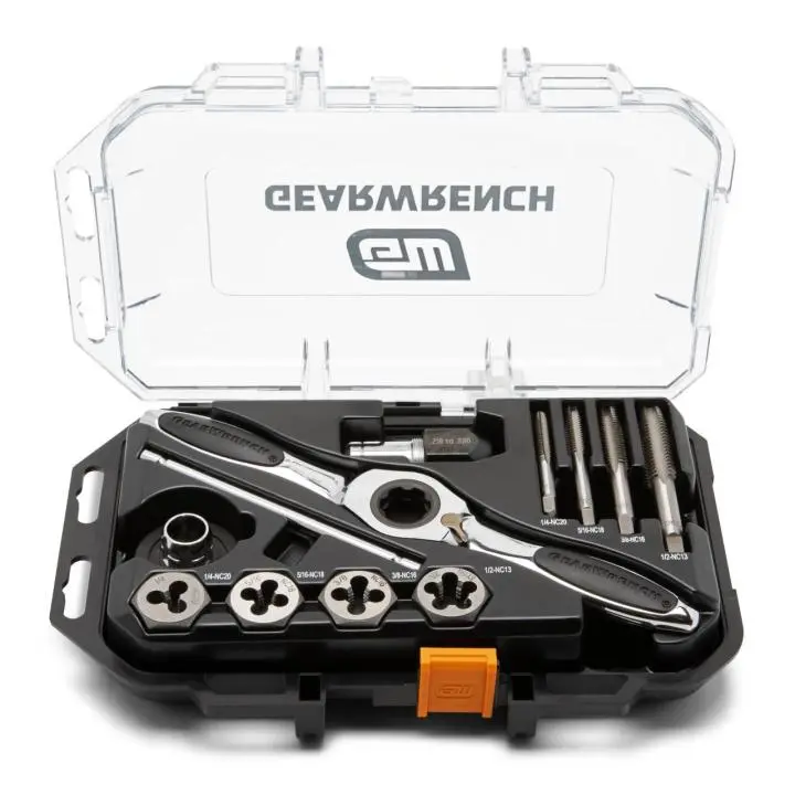 GEARWRENCH 13-Piece SAE Ratcheting Tap & Die Kit – Compact Threading Toolset