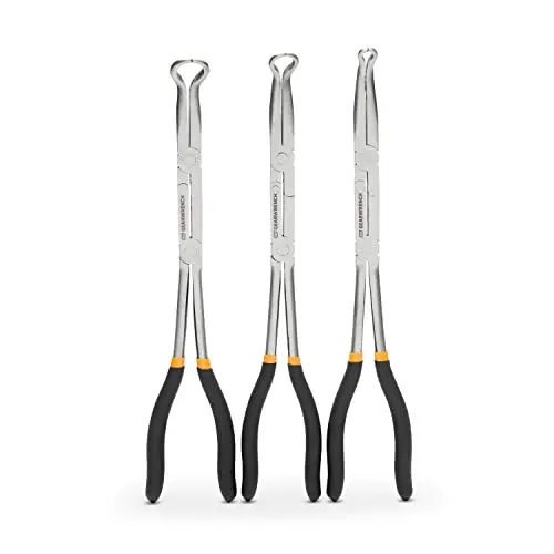 GEARWRENCH 3-Piece Double-X Hose Grip Plier Set – Reinforced Jaws for High-Grip Clamping