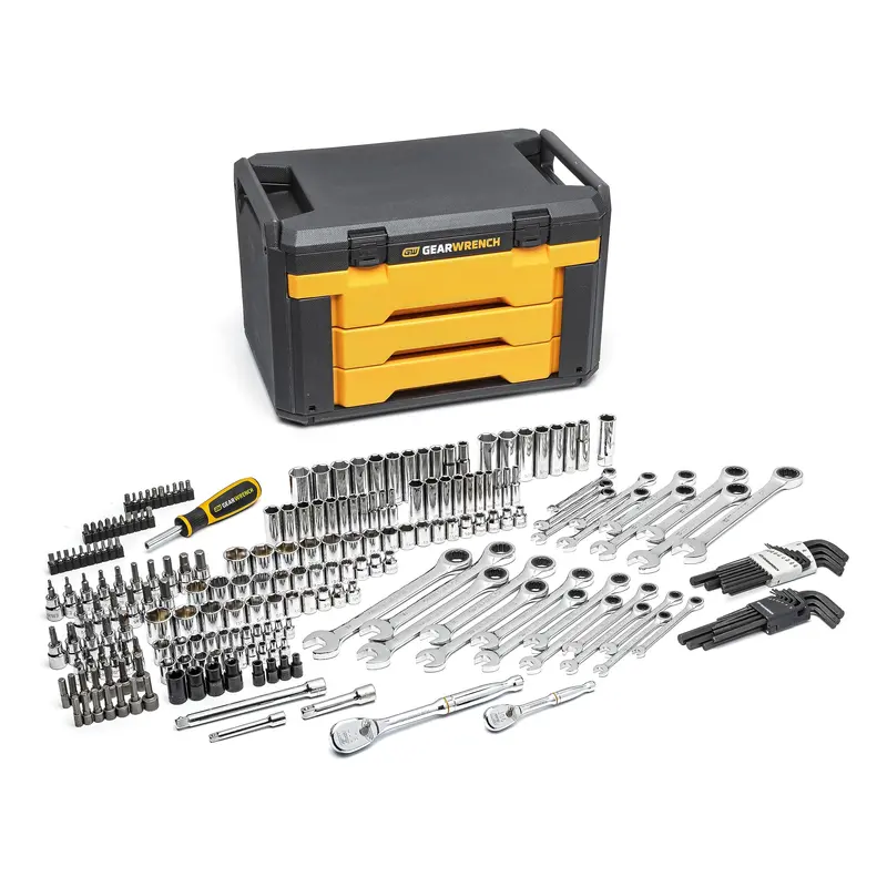 GEARWRENCH 80944 232-Piece Mechanics Tool Set – Includes 3-Drawer Storage Organizer