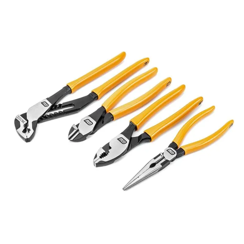 GEARWRENCH 82203-06 4-Piece Dipped Plier Set – Mixed-Material Grips, Comfort Handles