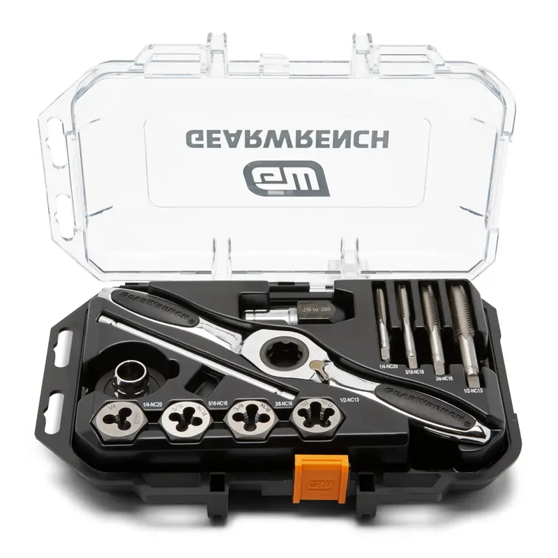 GEARWRENCH 82817 13-Piece Ratcheting Tap and Die Set – SAE Standard Sizes