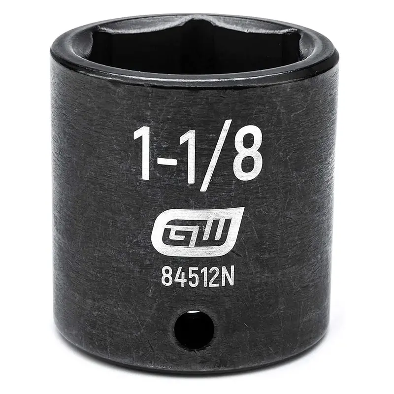 GEARWRENCH 84512N 1/2-Inch Drive 1-1/8″ Standard Impact Socket – 6-Point, Forged Steel, Torque-Optimized