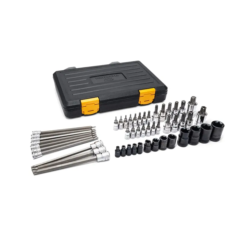 GEARWRENCH 89087 Torx Bit Socket Master Set – 49-Piece, Covers 1/4″, 3/8″, and 1/2″ Drives (Metric)