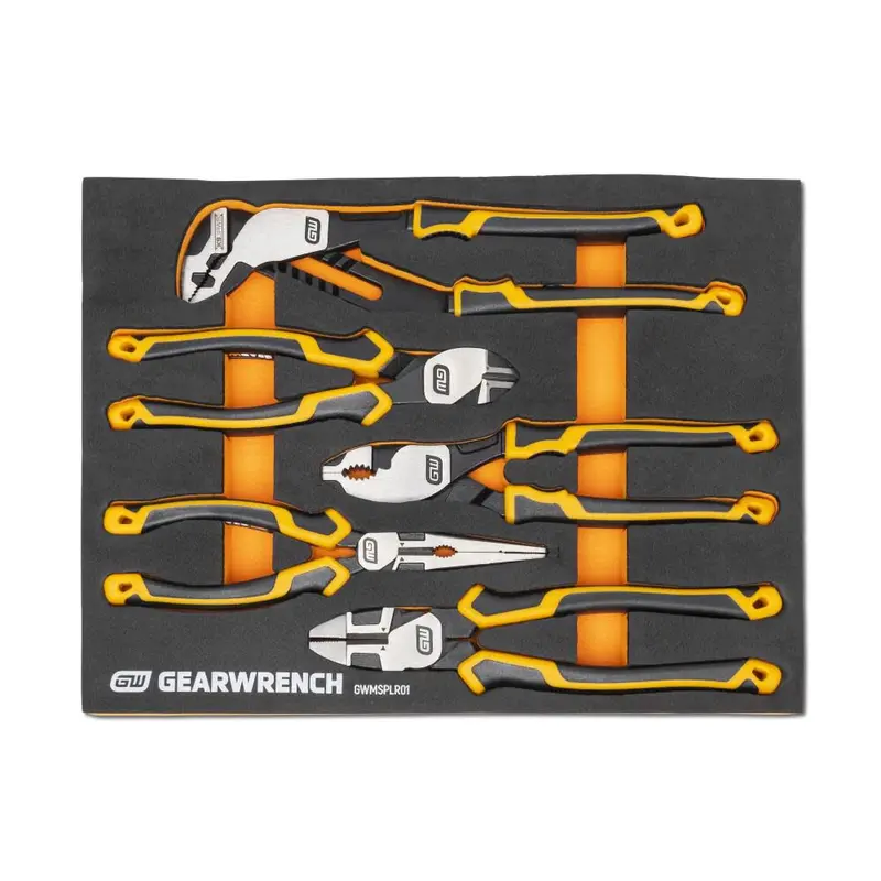 GEARWRENCH PITBULL 5-Piece Cushion-Grip Pliers Set with Foam Storage