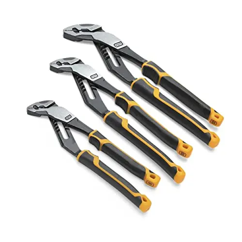 GEARWRENCH Pitbull Auto-Bite Tongue-and-Groove Pliers – 3-Piece Dual-Material Set with K9 Jaws