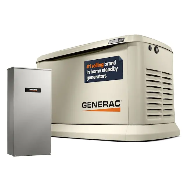 Generac 7291 Guardian 26kW Home Standby Generator – LP/NG Dual-Fuel, Air-Cooled, Wi-Fi Ready with 200A Transfer Switch