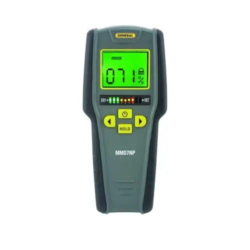 General Tools MMD7NP Digital Moisture Meter – Pinless, Non-Invasive Humidity Sensor for Wood, Drywall, and Building Materials