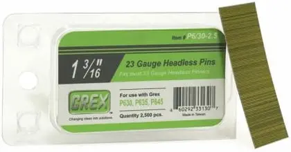 Grex P6/12-2.5 23-Gauge 0.5-Inch Headless Pin Nails – 2,500 per Box