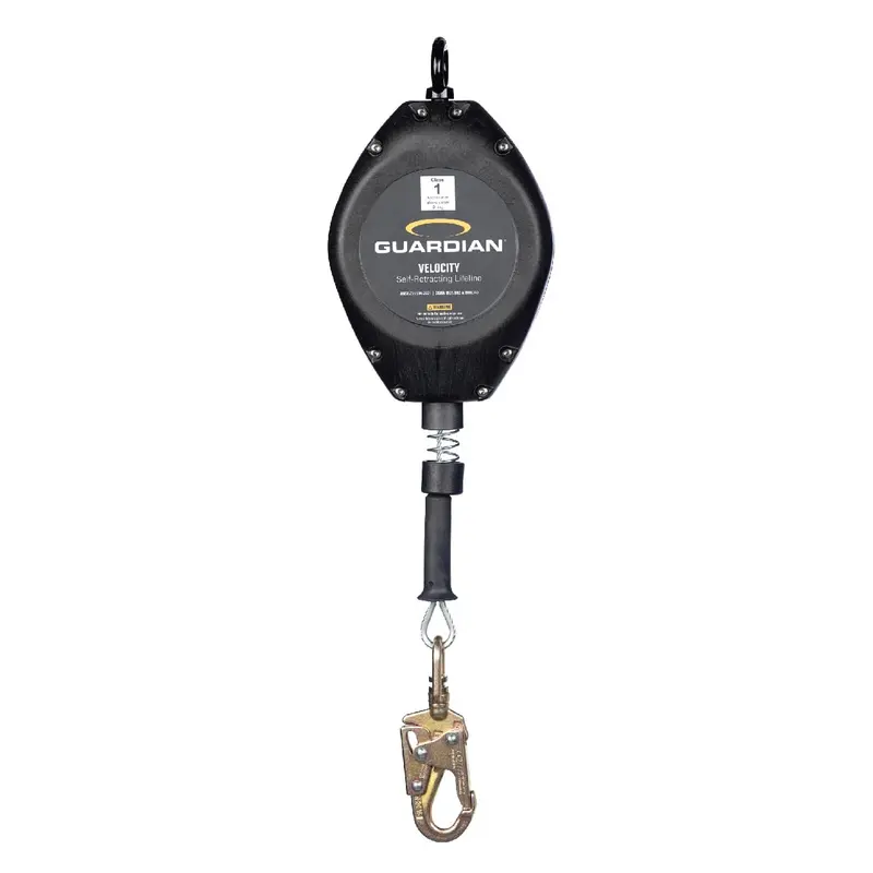 Guardian 42003 Velocity 50-Foot Galvanized Cable SRL – Self-Retracting Lifeline with Carabiner