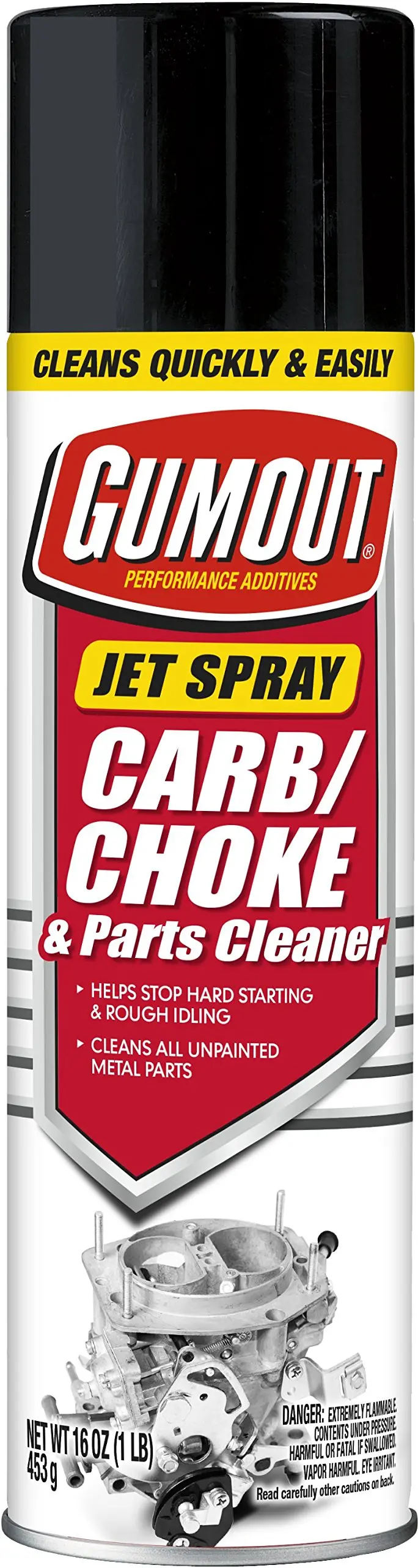 Gumout Carb & Choke Cleaner Jet Spray – Industrial-Strength Formula, 16 oz. Can (12-Pack)