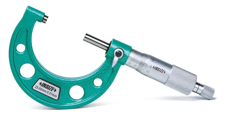INSIZE 3203-50A Metric Outside Micrometer – 25 mm–50 mm Range, 0.01 mm Graduation