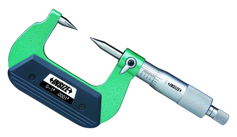 INSIZE 3230-1 Precision Point Micrometer – 0″–1″ Range, 0.0001″ Graduation, Type A Design