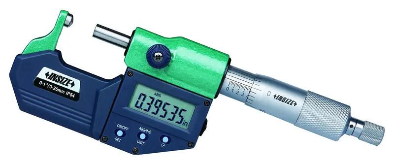 INSIZE 3560-25SE Electronic Spherical-Anvil Tube Micrometer – 0–1 Inch / 0–25 mm, Type B