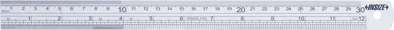 INSIZE 7110-1000 Precision Steel Rule: 40-Inch (1000 mm), Dual-Scale Graduations (Imperial & Metric)