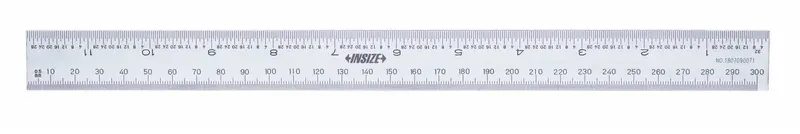 INSIZE 7113-300A Precision Rigid Steel Rule — 12″ / 300 mm, Dual-Scale Graduations
