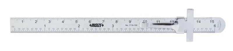 INSIZE 7119-150 Sliding-Clip Pocket Rule – 6″ / 150 mm Precision Steel Ruler