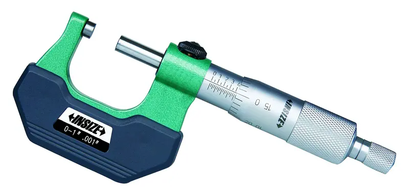 INSIZE Dual-Hand Outside Micrometer – 0–1″, 0.001″ Resolution, Left & Right-Hand Usability
