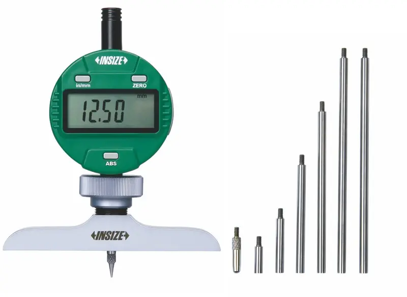 INSIZE Electronic Depth Gauge: 0–12-Inch Range, Metric & Imperial Readouts (2141-202A)