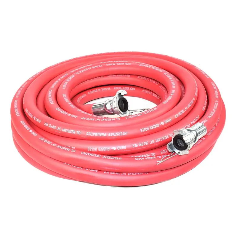 Interstate Pneumatics HJ19-100E Red Rhino Rubber Air Hose — 3/4-Inch x 100-Foot, 300 PSI Rated