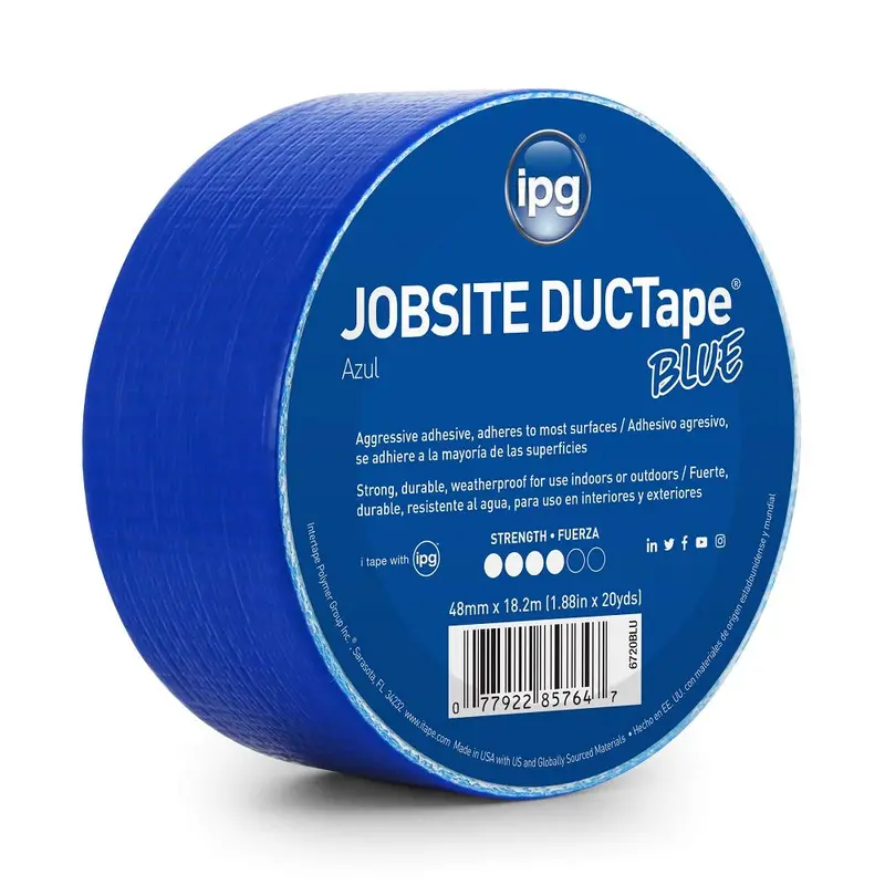 IPG 6720BLU JobSite Colored Duct Tape – 1.88″ x 20 yd Bright Blue (Single Roll)
