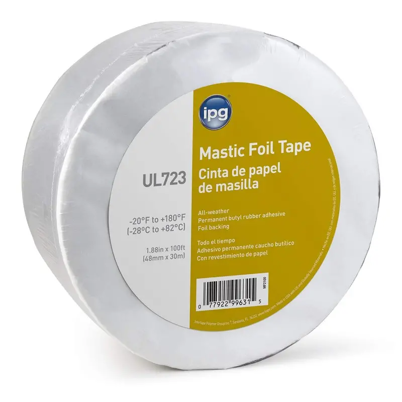 IPG MF2100 ALF Butyl Mastic Aluminum Foil Tape – 1.88″ x 100 ft, Single Roll