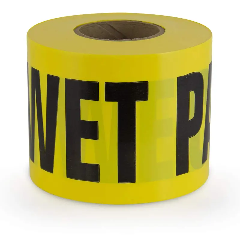 IPG Wet Paint Barricade Ribbon – 3″ x 300 ft, Yellow/Black Warning Tape