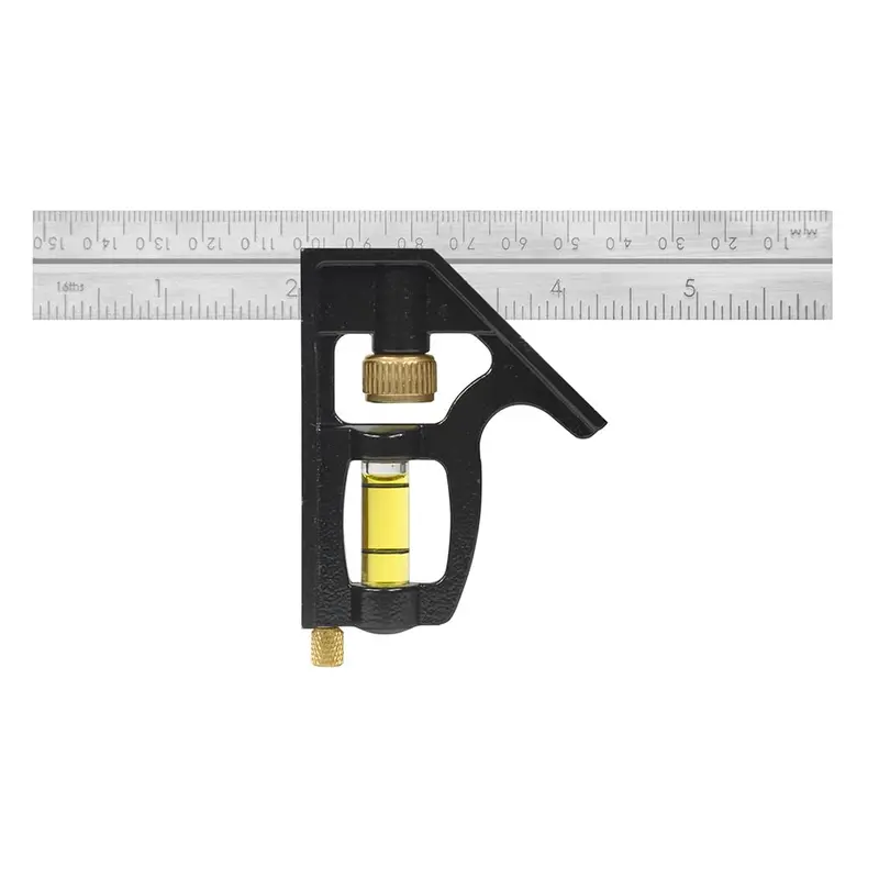 Johnson 406EM Combination Square – 6-Inch Dual-Scale Layout Tool with Inch & Metric Readings