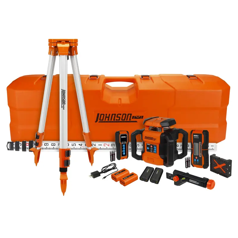 Johnson JRT300-RDHV-S Dual-Slope Rotary Laser Level – 4000 ft Range, Full Kit Included
