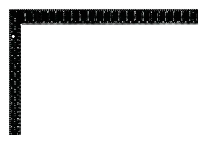 Johnson Steel Framing Square – 16-Inch x 24-Inch, Silver-Anodized Finish
