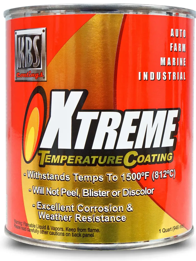KBS Coatings 65402 Jet Black Xtreme-Temp Protective Coating – 1 Quart (32 fl oz)