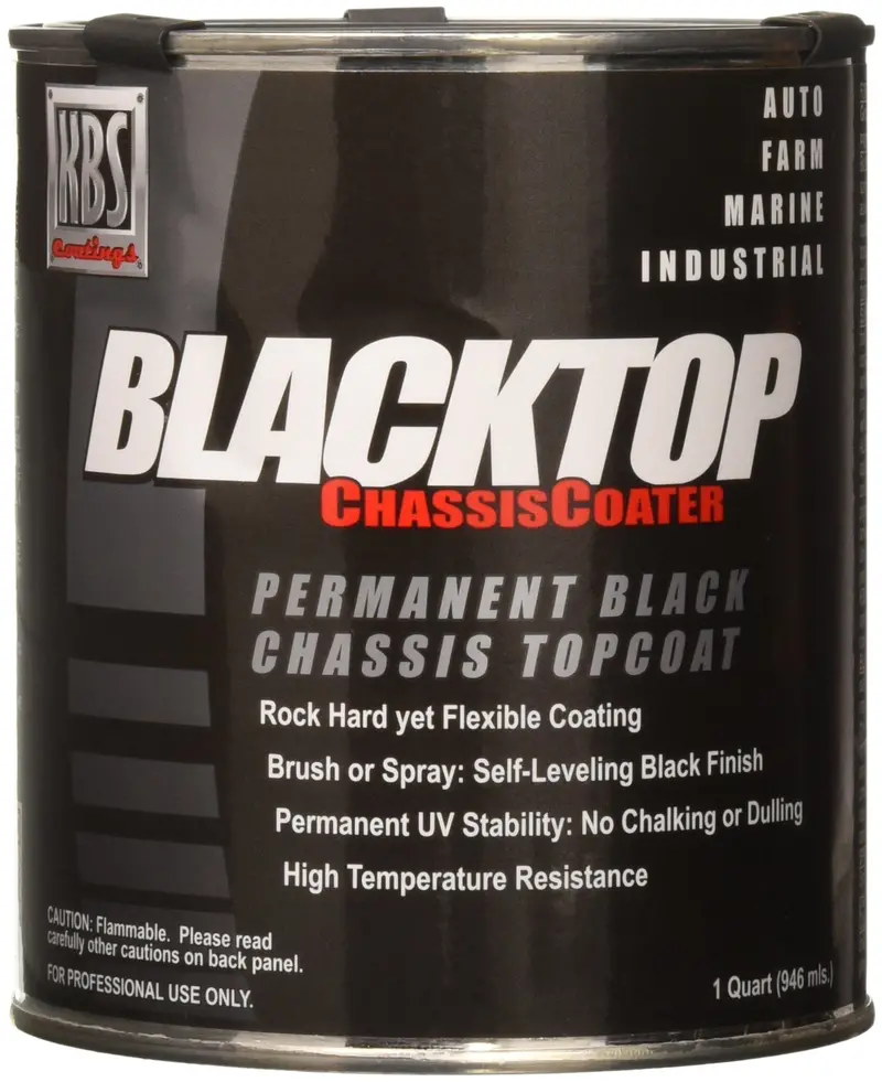 KBS Coatings 8401 Gloss Black BlackTop Chassis Paint – 1-Quart Container