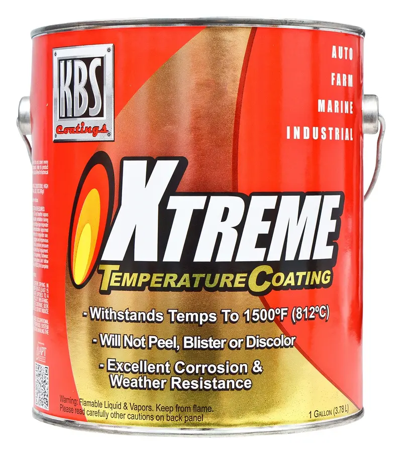 KBS Coatings Rocket Red Xtreme-Temp Coating – 1-Gallon Heat-Resistant Finish for Exhausts and Headers