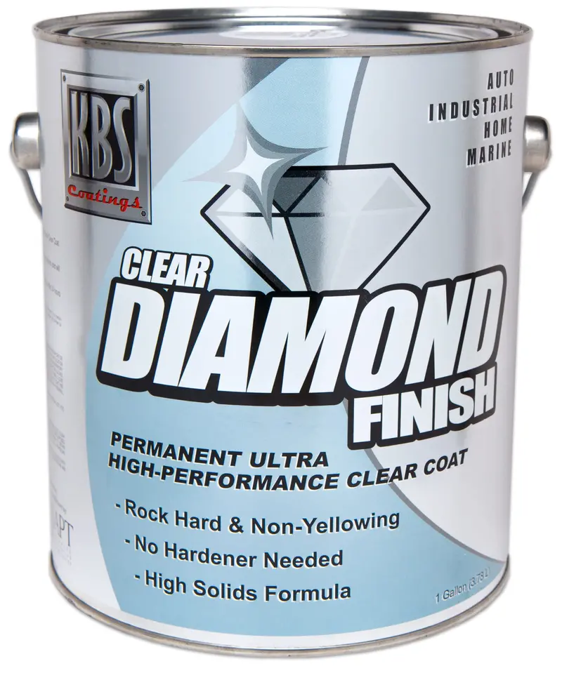 KBS DiamondFinish Water-Based Clear Coat – High-Gloss Protective Finish, 1 Quart